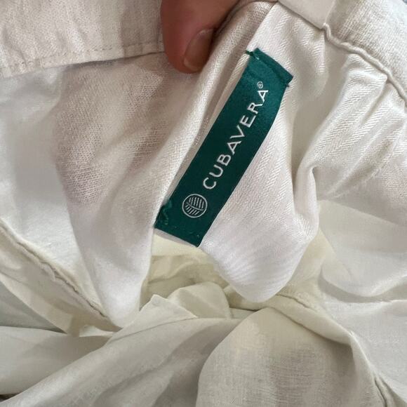 Cubavera Pants Mens XL Extra Large White Linen Blend Core Drawstring Classic Fit - Picture 9 of 13